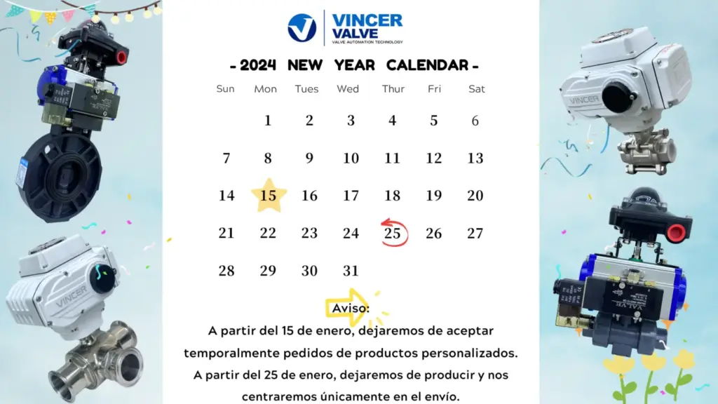 Vincer Valve Holiday Notice