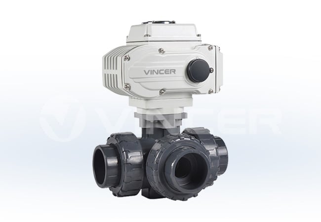电动 UPVC 三通球阀 - VINCER Valve
