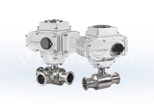 Sanitary electric actuated ball valve for food and pharmaceutical industry - FDA compliant - VINCER