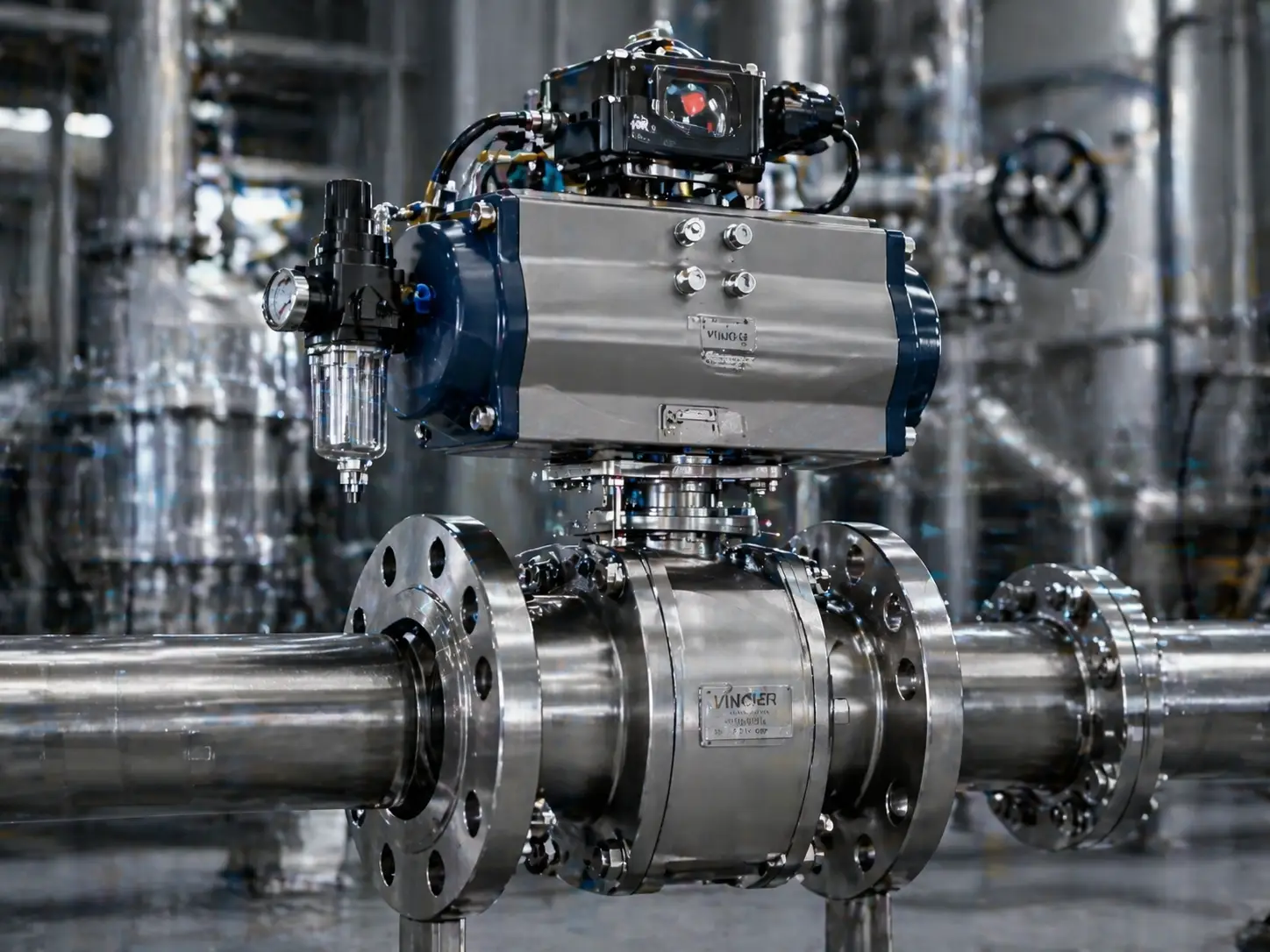 High-end industrial automated ball valve with pneumatic actuator