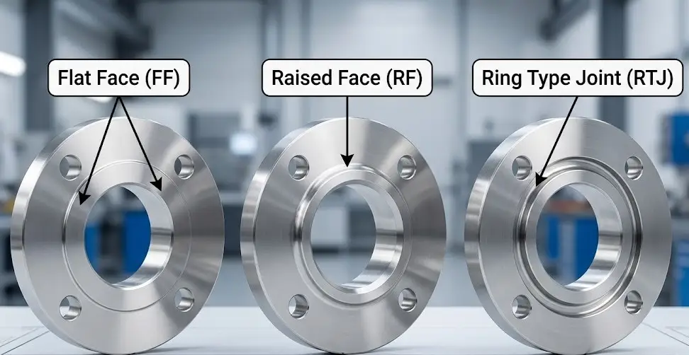 Comparison of FF, RF, and RTJ Flange Faces