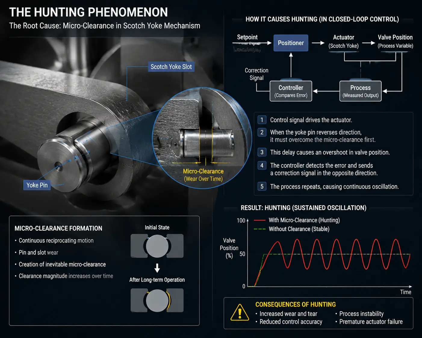 The Hunting Phenomenon caused by micro-clearance in Scotch Yoke Mechanism