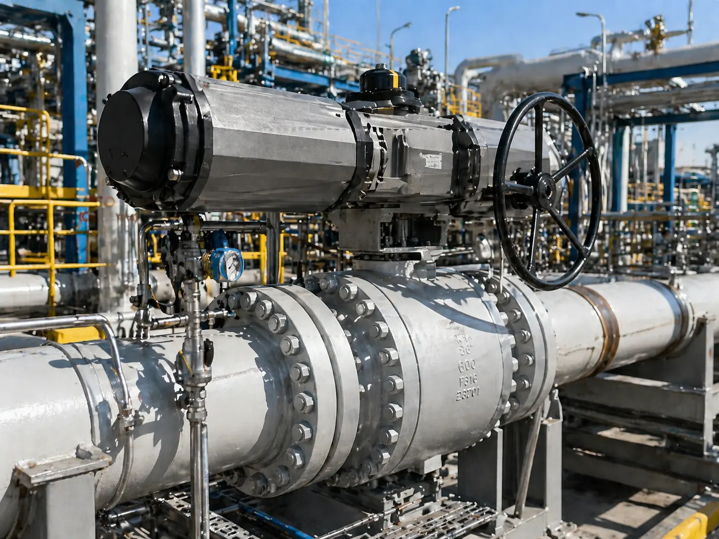 Production facility showing heavy-duty Scotch Yoke actuators undergoing rigorous QC testing