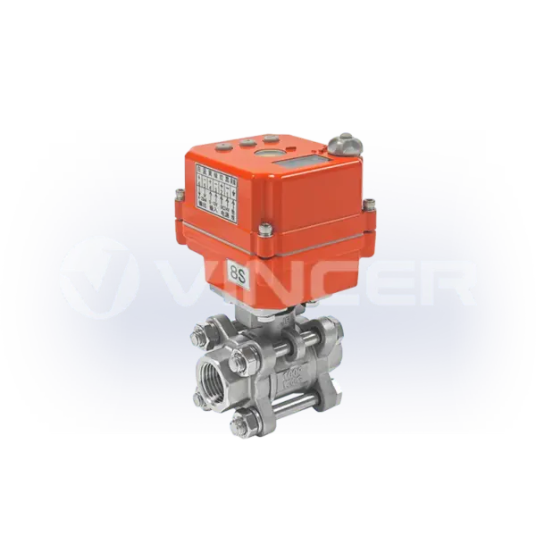 miniature electric 3pieces ball valve-VINCER