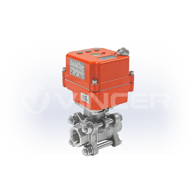miniature electric 3pieces ball valve-VINCER