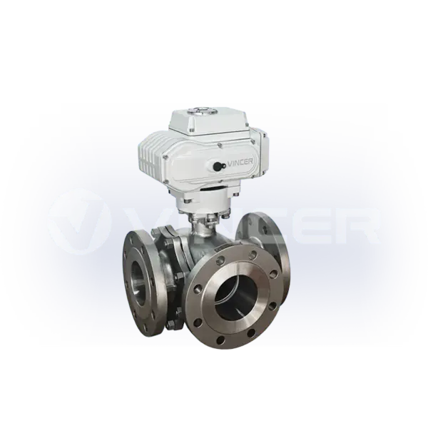 Electric Flanged 3-Way Ball Valve - VINCER