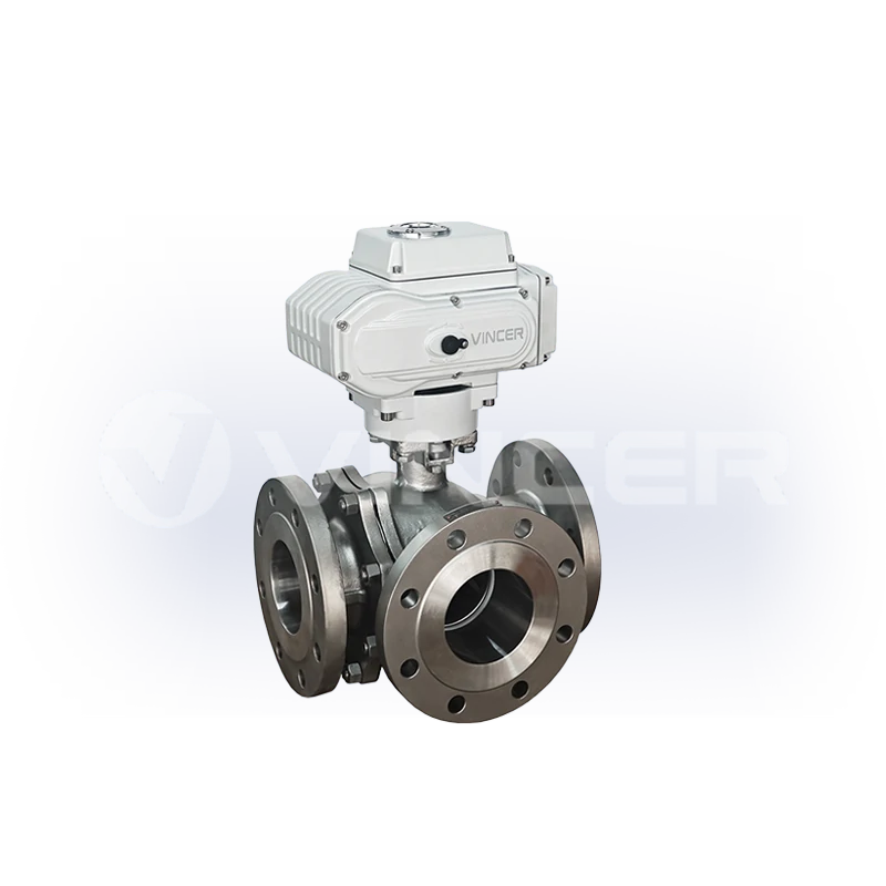 Electric Flanged 3-Way Ball Valve - VINCER