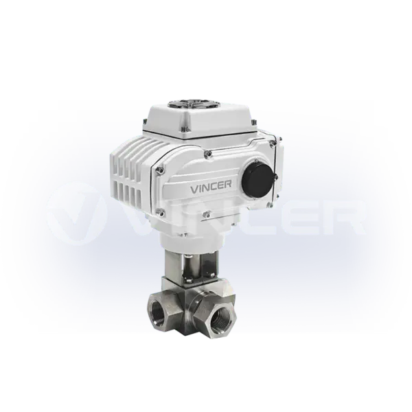 Electric High Pressure 3-way Threaded Ball Valve - VINCER
