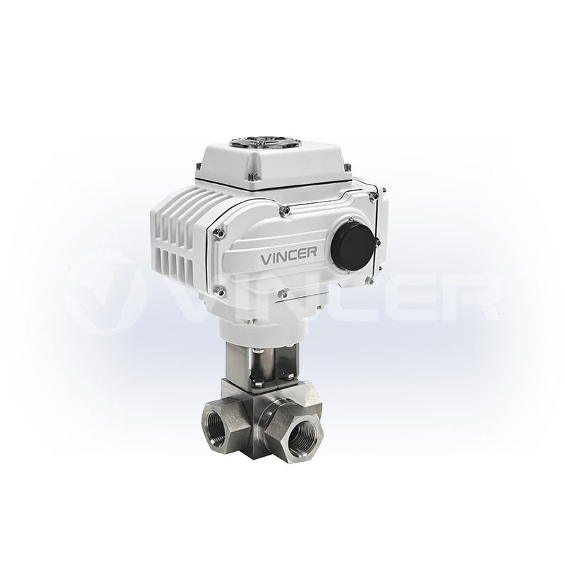 Electric High Pressure 3-way Threaded Ball Valve - VINCER