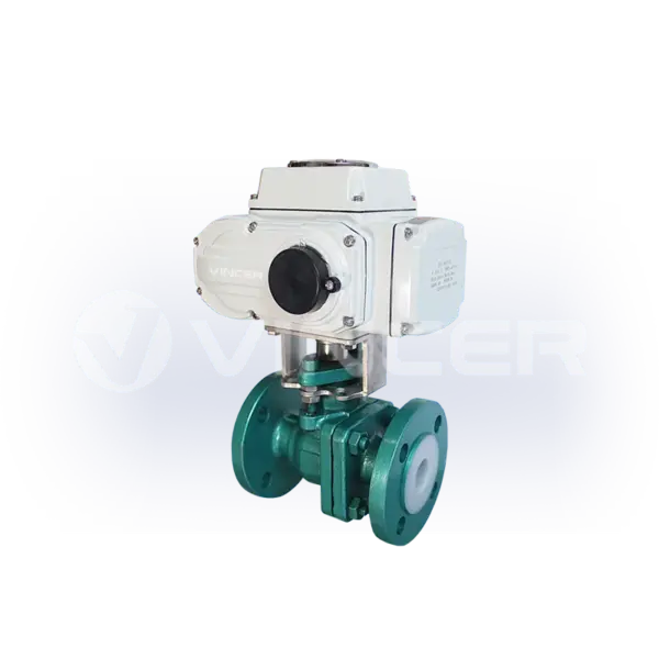 Electric PTFE-Lined Flanged 2-Way Ball Valve - VINCER