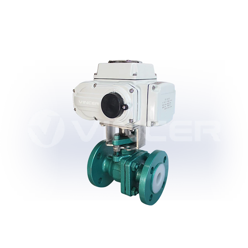 Electric PTFE-Lined Flanged 2-Way Ball Valve - VINCER