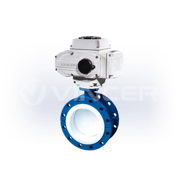 Electric PTFE-Lined Flanged Butterfly Valve - VINCER