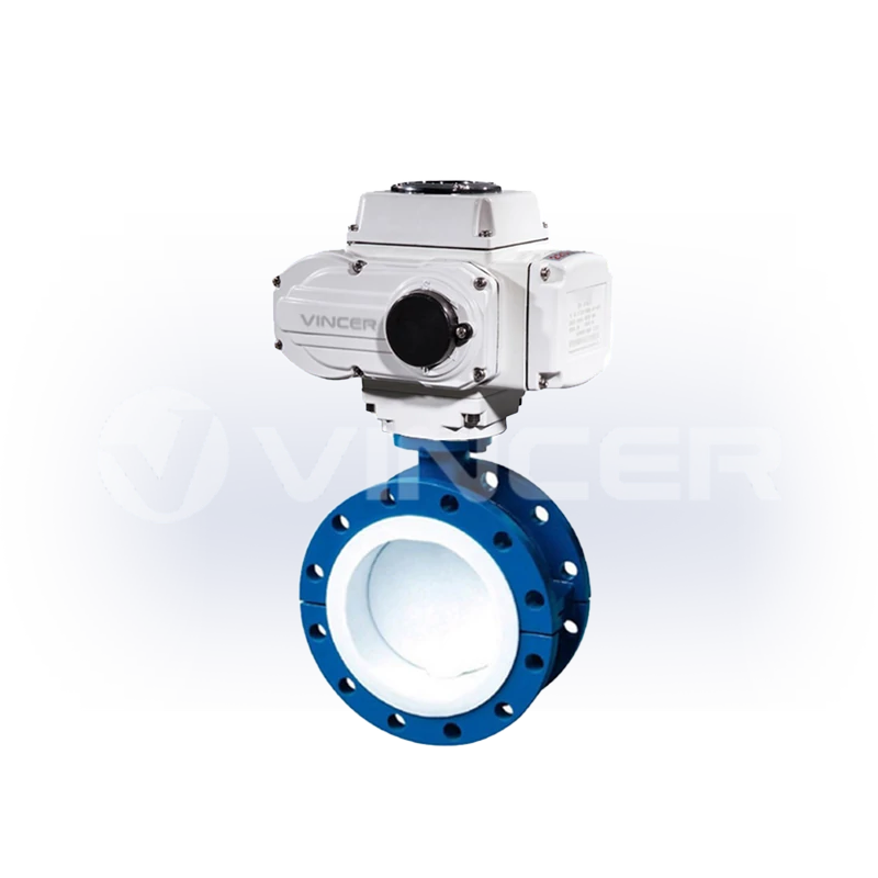 Electric PTFE-Lined Flanged Butterfly Valve - VINCER