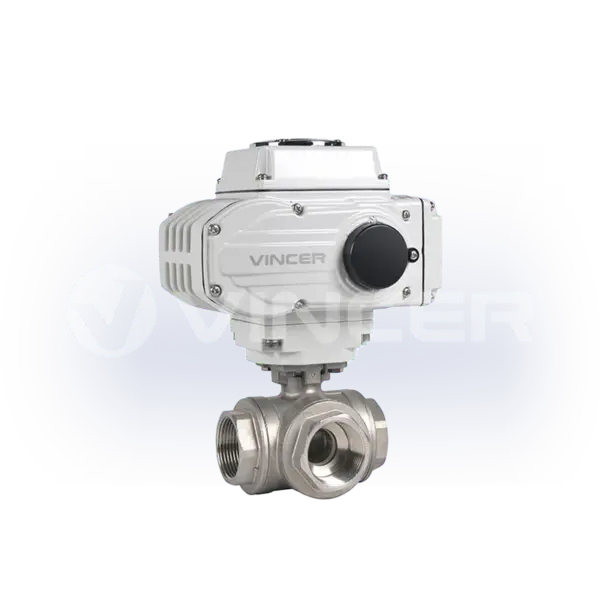 Electric Threaded 3-Way Ball Valve - VINCER