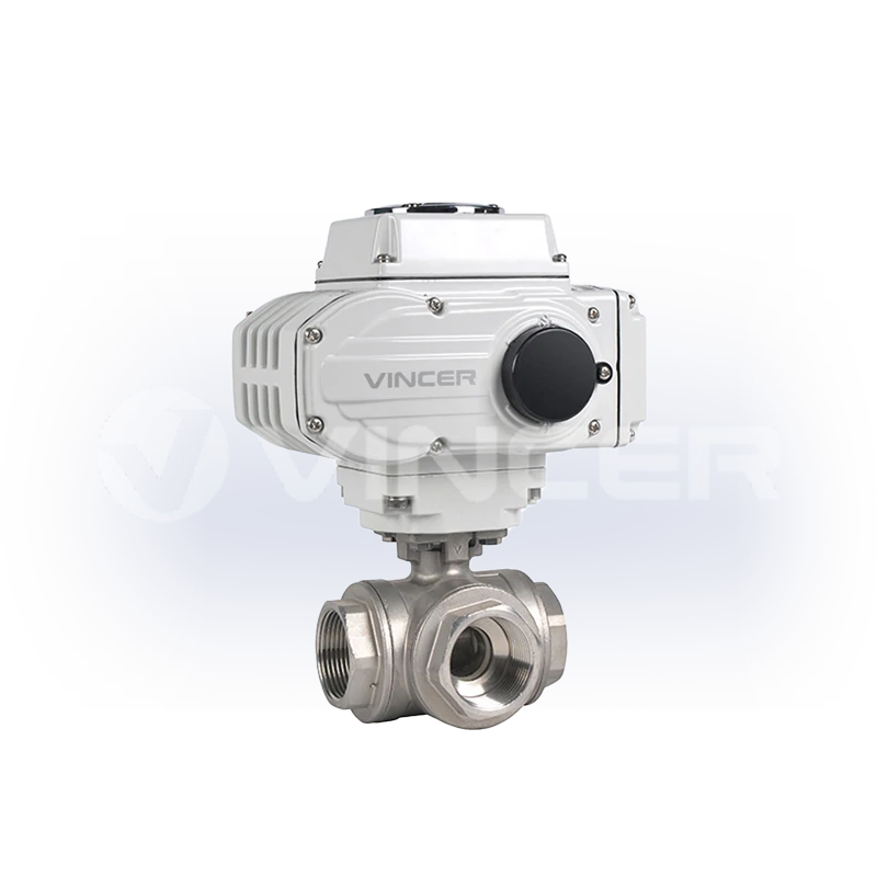 Electric Threaded 3-Way Ball Valve - VINCER