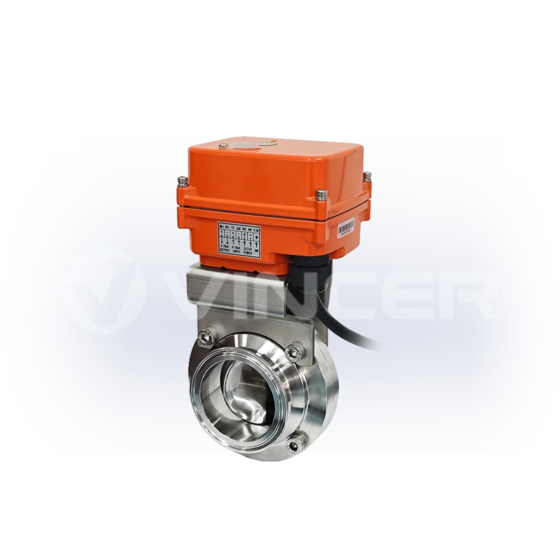 Miniature Electric Sanitary Clamp Butterfly Valve - VINCER