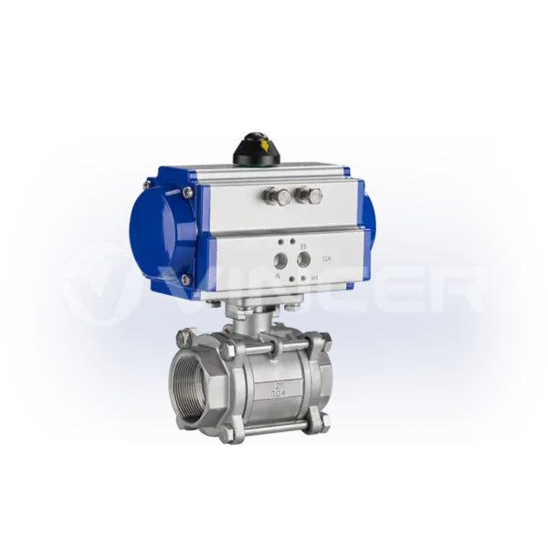 Pneumatic 3-Piece Threaded Ball Valve - VINCER