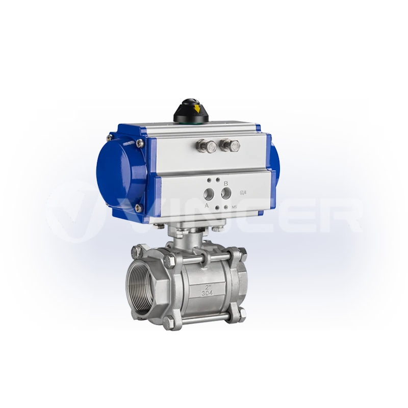 Pneumatic 3-Piece Threaded Ball Valve - VINCER