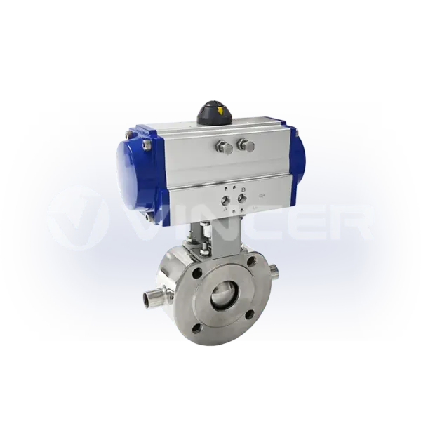 Pneumatic Heating Jacket Wafer Ball Valve - VINCER
