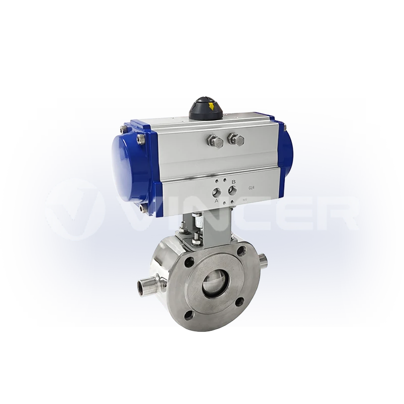 Pneumatic Heating Jacket Wafer Ball Valve - VINCER