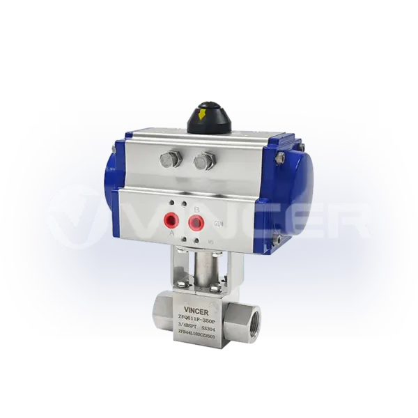 Pneumatic High Pressure Threaded 2-Way Ball Valve - VINCER