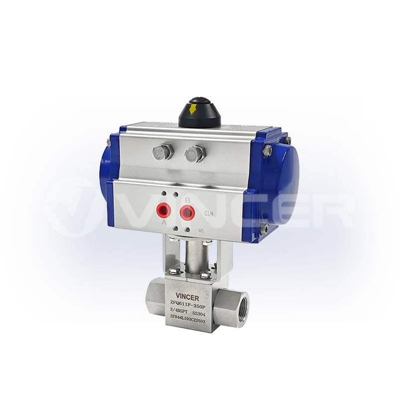 Pneumatic High Pressure Threaded 2-Way Ball Valve - VINCER