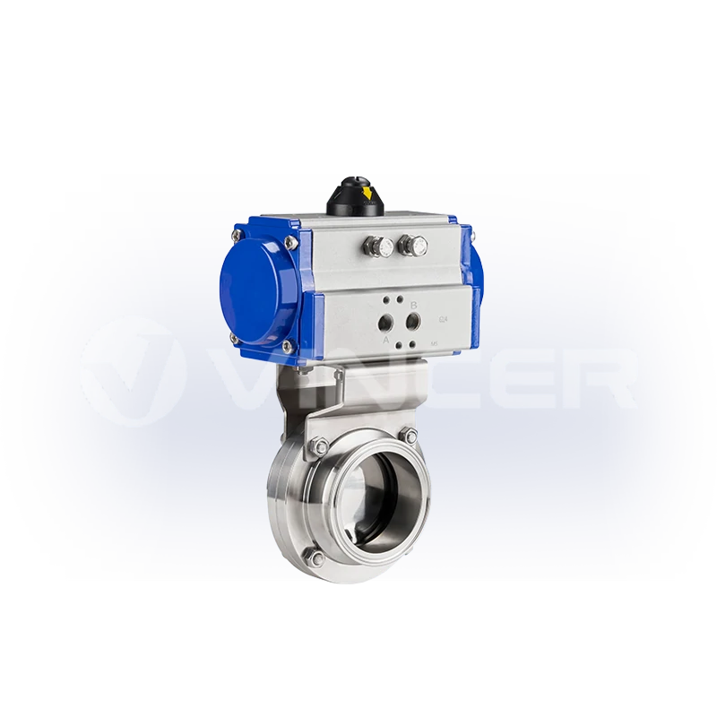 Pneumatic Sanitary Clamp Butterfly Valve - VINCER