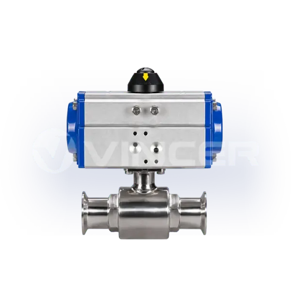 Pneumatic Sanitary Tri-Clamp 2-Way Ball Valve - VINCER
